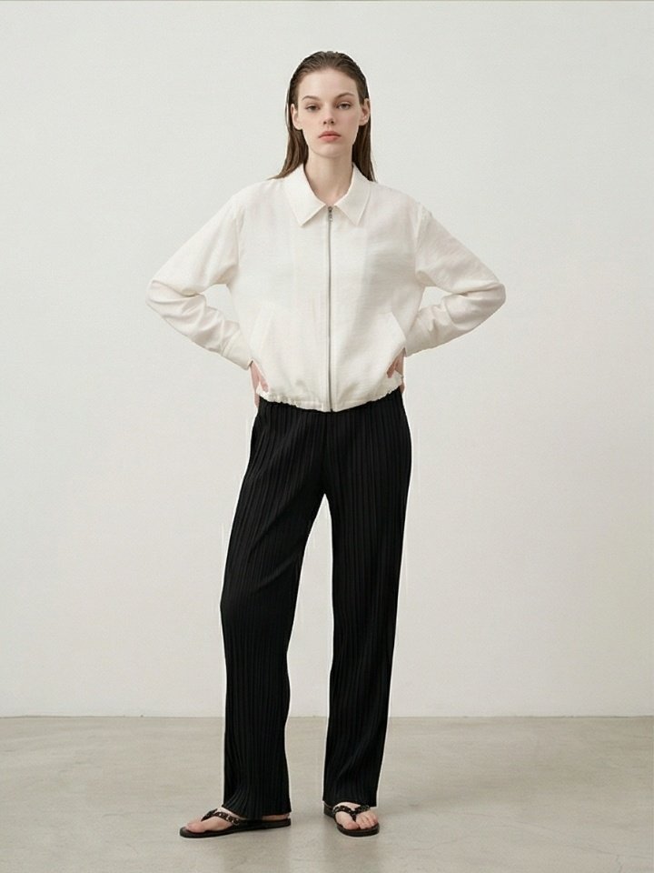Merry J - Korean Women Fashion - #restrostyle - Organza Zip Blouson - 7