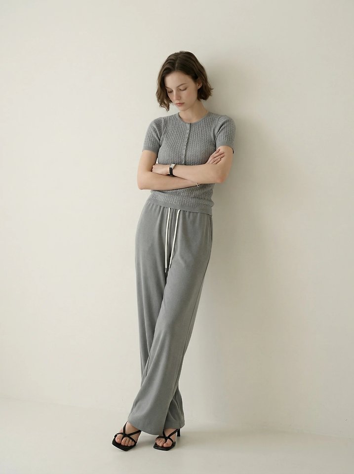 Merry J - Korean Women Fashion - #romanticstyle - Slim Fit Button Knit - 2