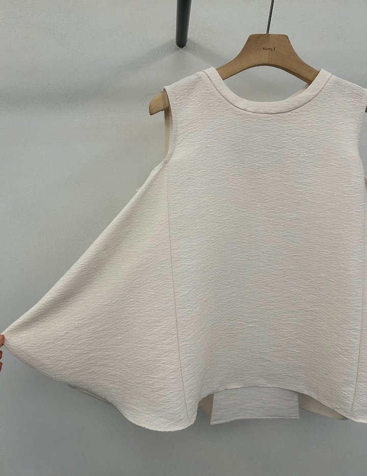 Merry J - Korean Women Fashion - #vintageinspired - Summer Tweed Flare Blouse - 11