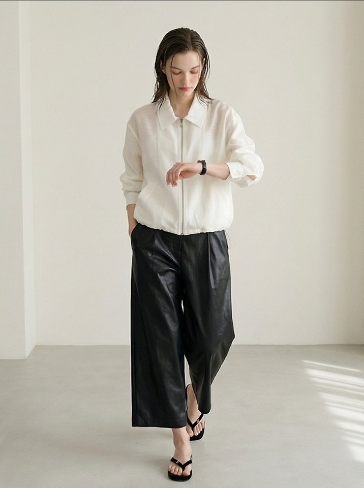 Merry J - Korean Women Fashion - #vintagekidsstyle - Organza Zip Blouson - 5