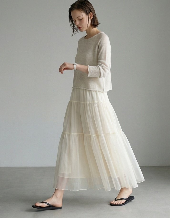 Merry J - Korean Women Fashion - #womensfashion - Ella Organza Tiered Skirt - 2