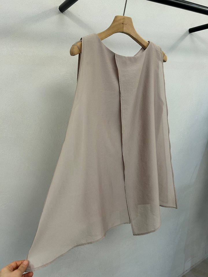 Merry J - Korean Women Fashion - #womensfashion - Organza Layered Slit Blouse - 7