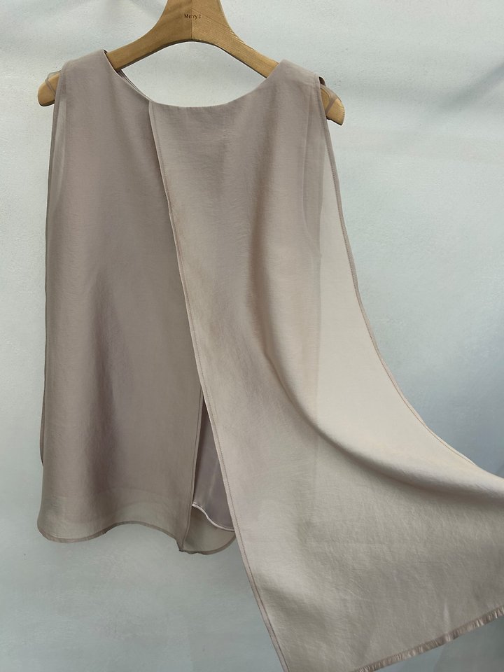 Merry J - Korean Women Fashion - #womensfashion - Organza Layered Slit Blouse - 9