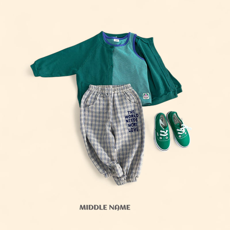 Middle Name - Korean Children Fashion - #Kfashion4kids - Check Jogger Pants - 2