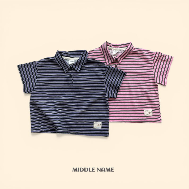 Middle Name - Korean Children Fashion - #Kfashion4kids - Patch Collar Tee