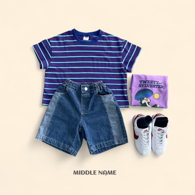 Middle Name - Korean Children Fashion - #Kfashion4kids - Color Block Denim Pants - 7