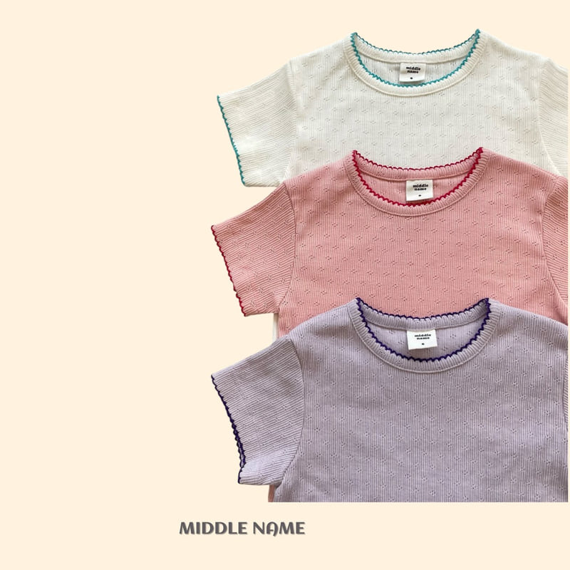 Middle Name - Korean Children Fashion - #Kfashion4kids - Eyelet Pin Coat Tee