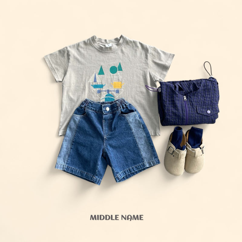 Middle Name - Korean Children Fashion - #childofig - Color Block Denim Pants - 12