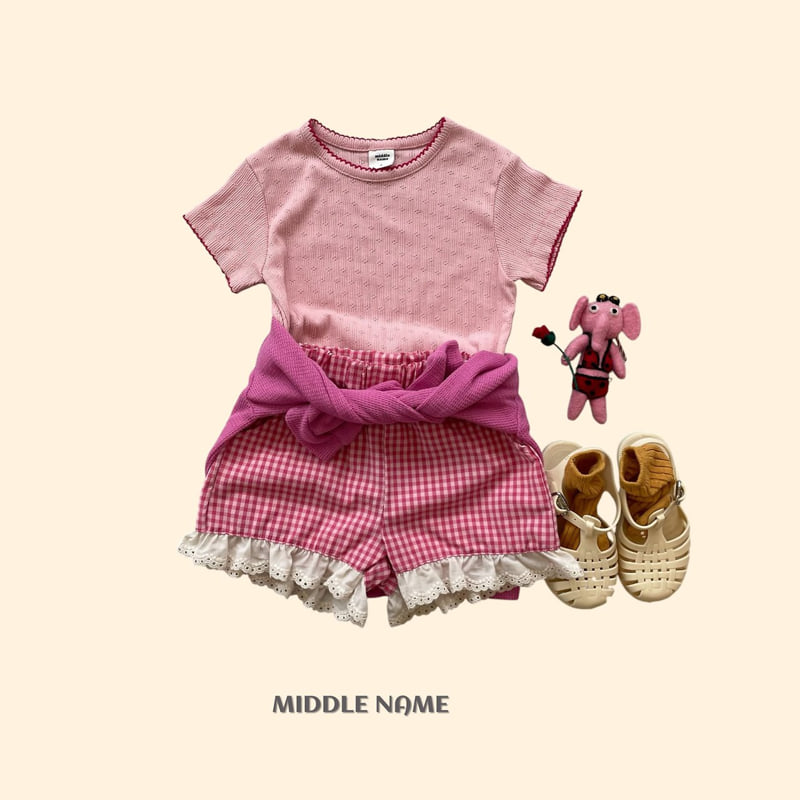 Middle Name - Korean Children Fashion - #childofig - Check Lace Pants - 5