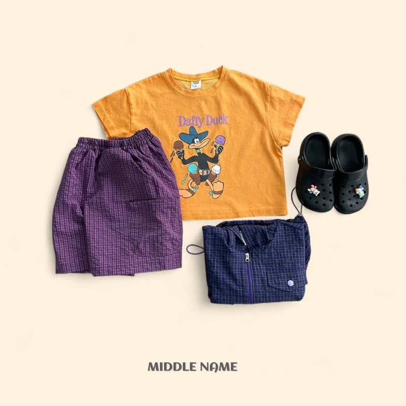 Middle Name - Korean Children Fashion - #childrensboutique - Emboss Check Pocket Pants - 7