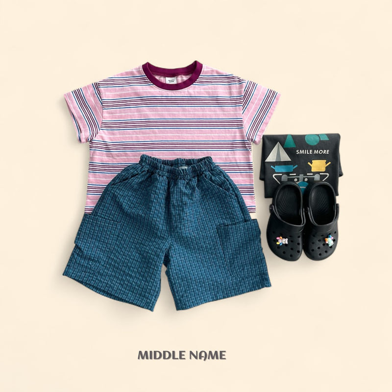 Middle Name - Korean Children Fashion - #designkidswear - Emboss Check Pocket Pants - 8