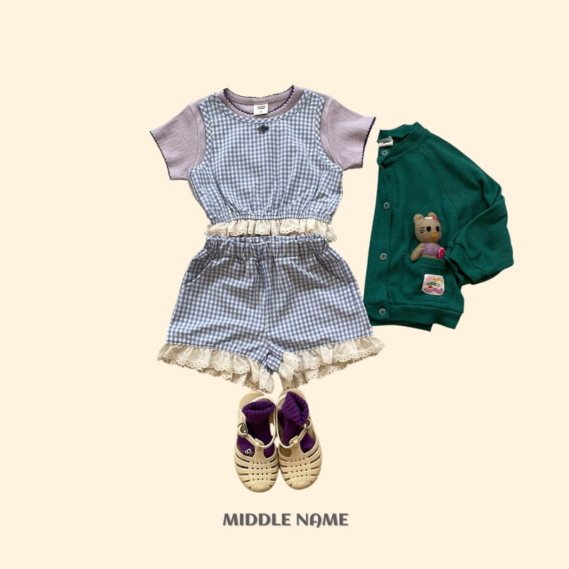 Middle Name - Korean Children Fashion - #designkidswear - Check Lace Pants - 8