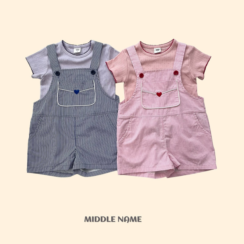 Middle Name - Korean Children Fashion - #discoveringself - Heart Suspenders Pants - 2