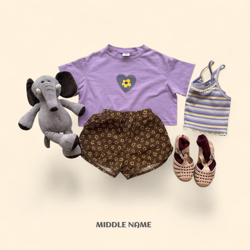 Middle Name - Korean Children Fashion - #fashionkids - Heart Flower Crop Tee - 9
