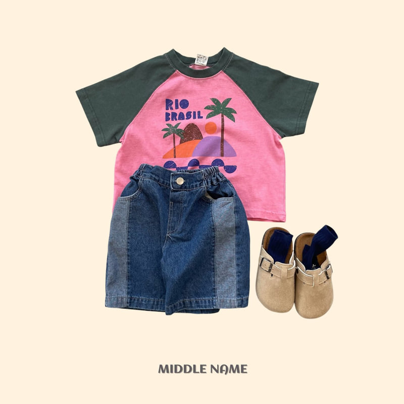 Middle Name - Korean Children Fashion - #fashionkids - Color Block Denim Pants - 3