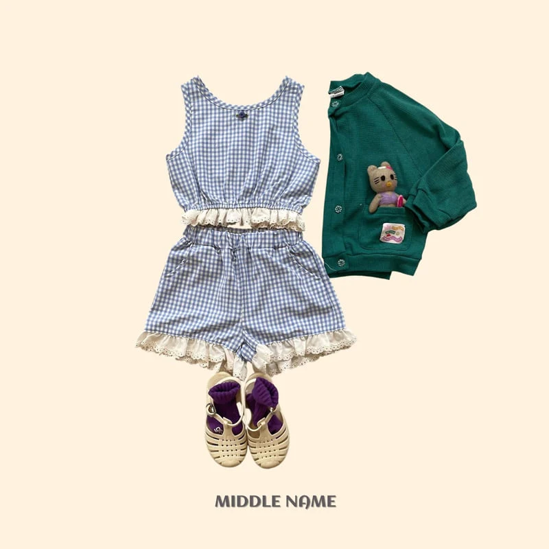 Middle Name - Korean Children Fashion - #fashionkids - Check Lace Pants - 10