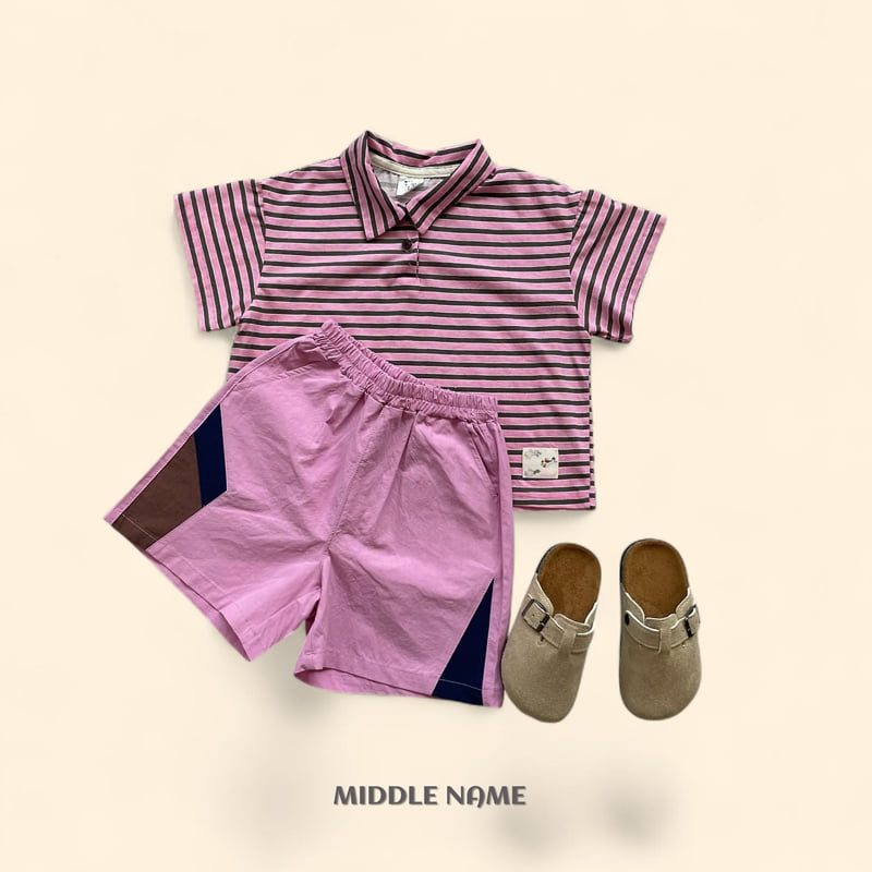 Middle Name - Korean Children Fashion - #kidsshorts - Patch Collar Tee - 12