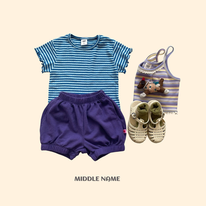 Middle Name - Korean Children Fashion - #kidsshorts - Eyelet Stripe Tee - 6