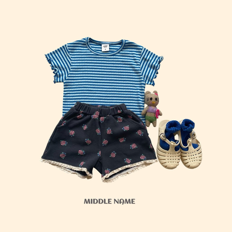 Middle Name - Korean Children Fashion - #kidsshorts - Vintage Flower Waffle Pants - 9