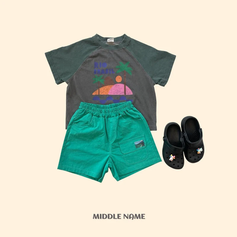 Middle Name - Korean Children Fashion - #kidsshorts - Pigment Palm Tree Tee - 8