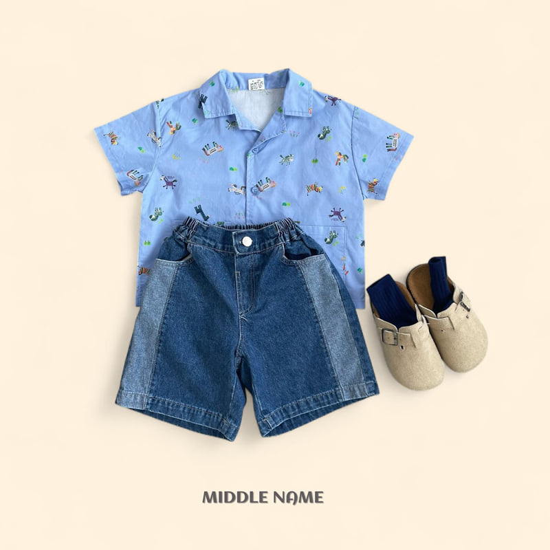Middle Name - Korean Children Fashion - #fashionkids - Color Block Denim Pants - 4