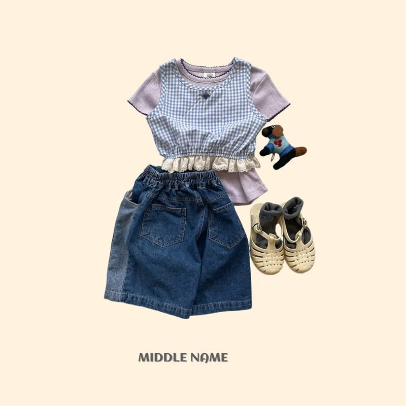 Middle Name - Korean Children Fashion - #kidsshorts - Eyelet Pin Coat Tee - 12