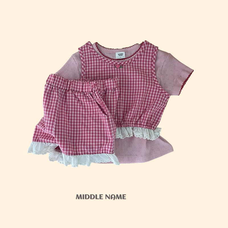 Middle Name - Korean Children Fashion - #kidsshorts - Check Lace Pants - 11