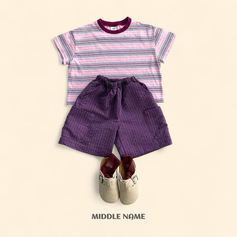 Middle Name - Korean Children Fashion - #kidsstore - Emboss Check Pocket Pants - 12