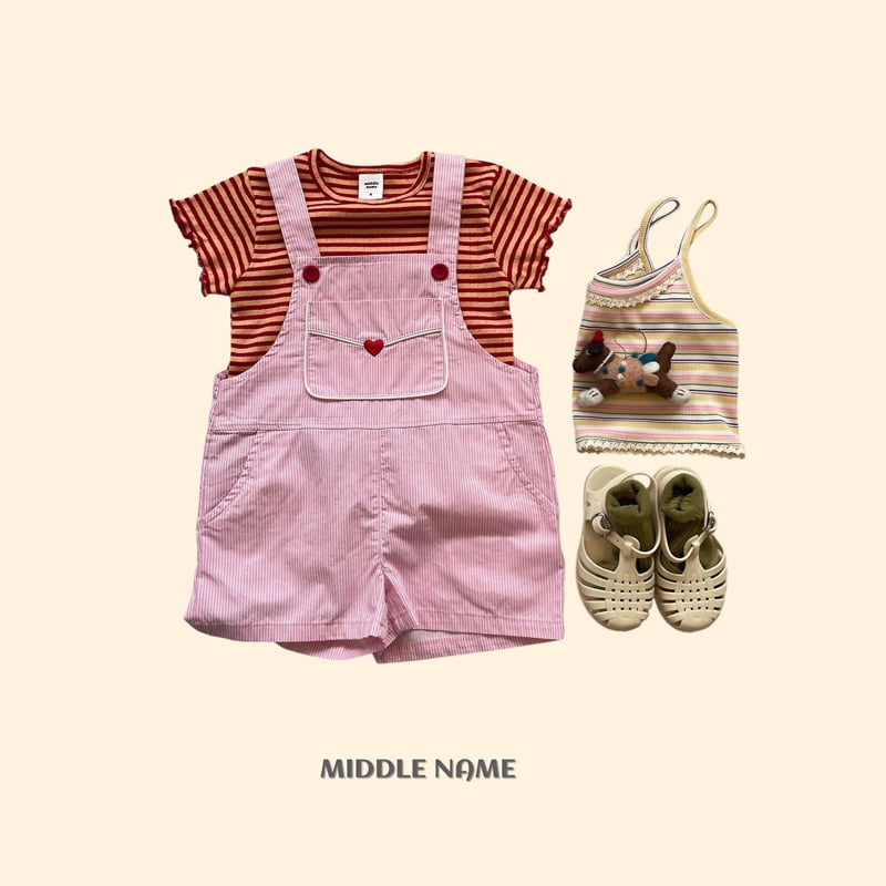 Middle Name - Korean Children Fashion - #kidsstore - Heart Suspenders Pants - 5