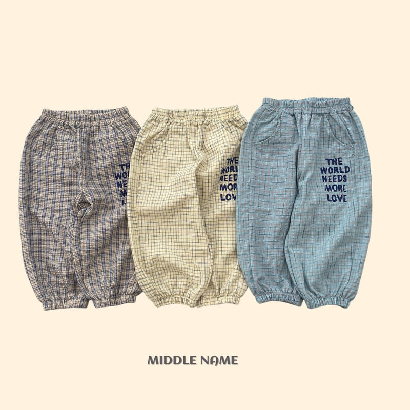 Middle Name - Korean Children Fashion - #kidzfashiontrend - Check Jogger Pants