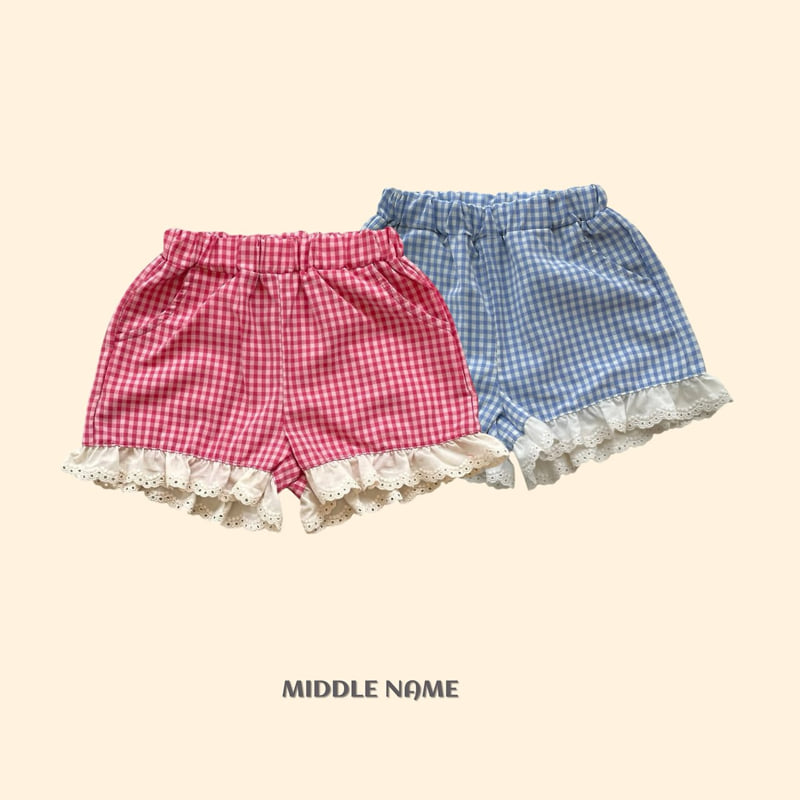 Middle Name - Korean Children Fashion - #littlefashionista - Check Lace Pants