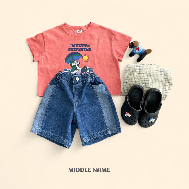 Middle Name - Korean Children Fashion - #magicofchildhood - Color Block Denim Pants - 9