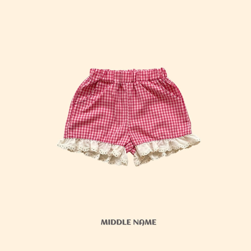Middle Name - Korean Children Fashion - #minifashionista - Check Lace Pants - 3