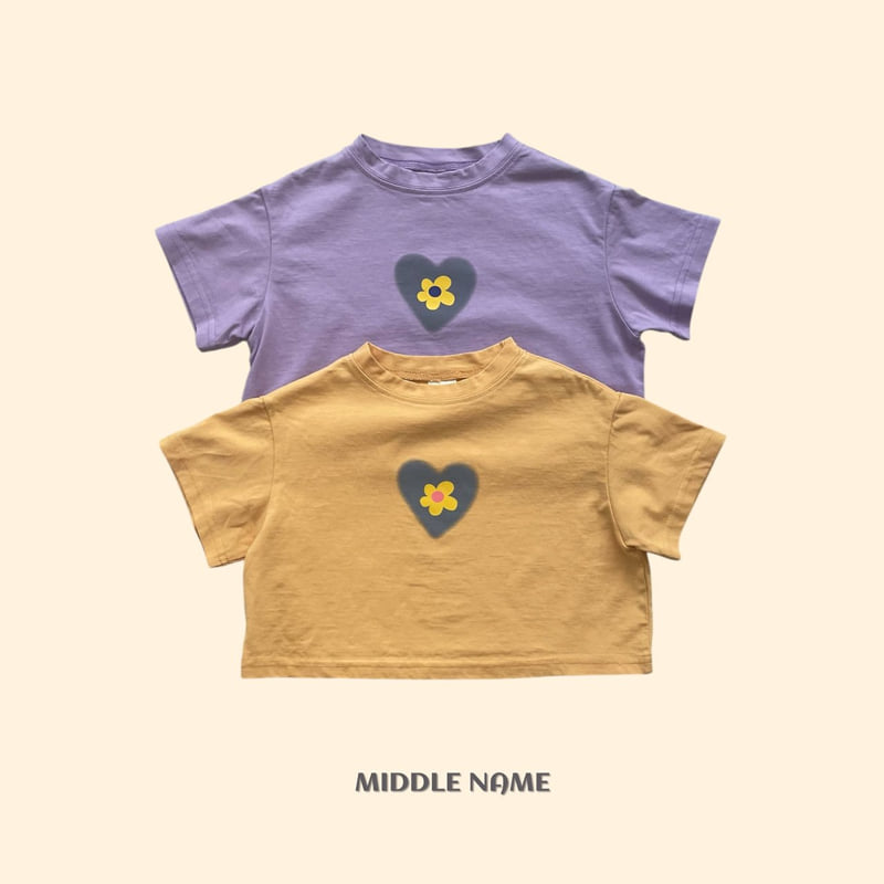 Middle Name - Korean Children Fashion - #prettylittlegirls - Heart Flower Crop Tee