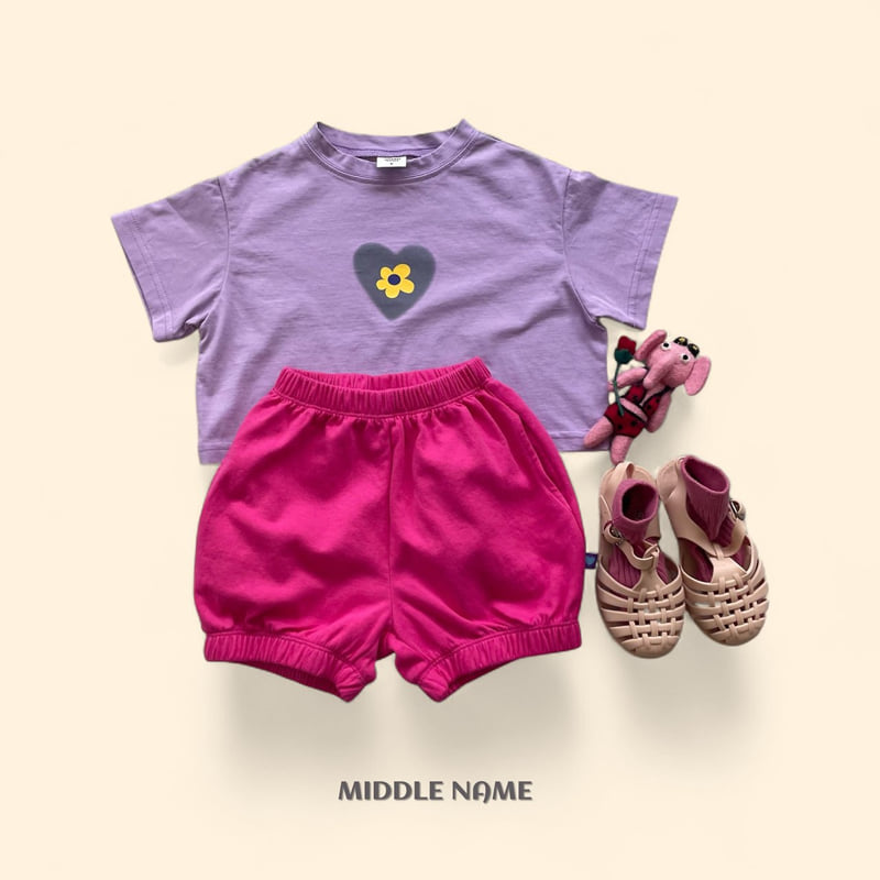 Middle Name - Korean Children Fashion - #toddlerclothing - Heart Flower Crop Tee - 4