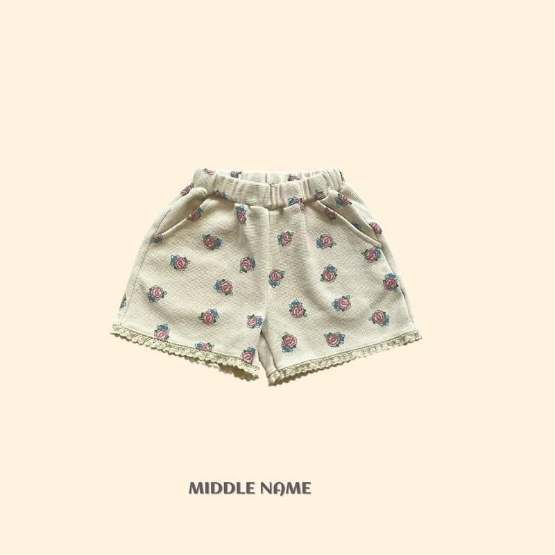 Middle Name - Korean Children Fashion - #stylishchildhood - Vintage Flower Waffle Pants - 3