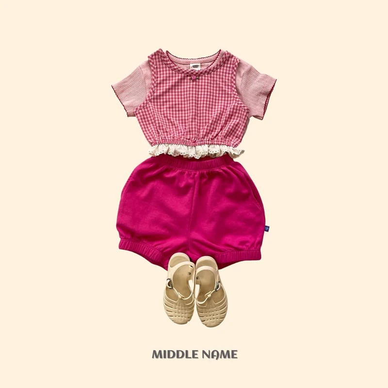 Middle Name - Korean Children Fashion - #todddlerfashion - Check Sleeveless Blouse - 6