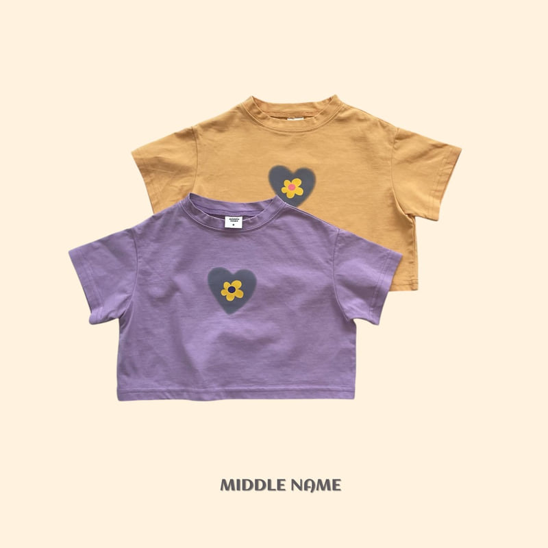 Middle Name - Korean Children Fashion - #todddlerfashion - Heart Flower Crop Tee - 2
