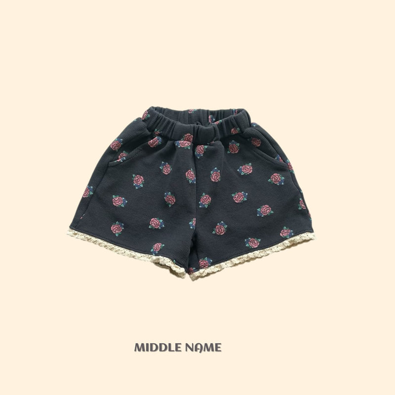 Middle Name - Korean Children Fashion - #toddlerclothing - Vintage Flower Waffle Pants - 2