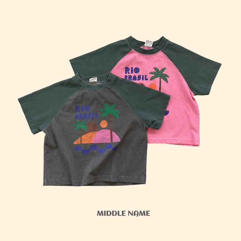 Middle Name - Korean Children Fashion - #toddlerclothing - Pigment Palm Tree Tee
