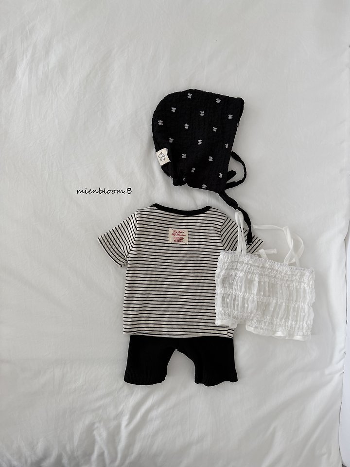 Mienbloom B - Korean Baby Fashion - #babyboutique - Bebe Button Striped Tee - 7