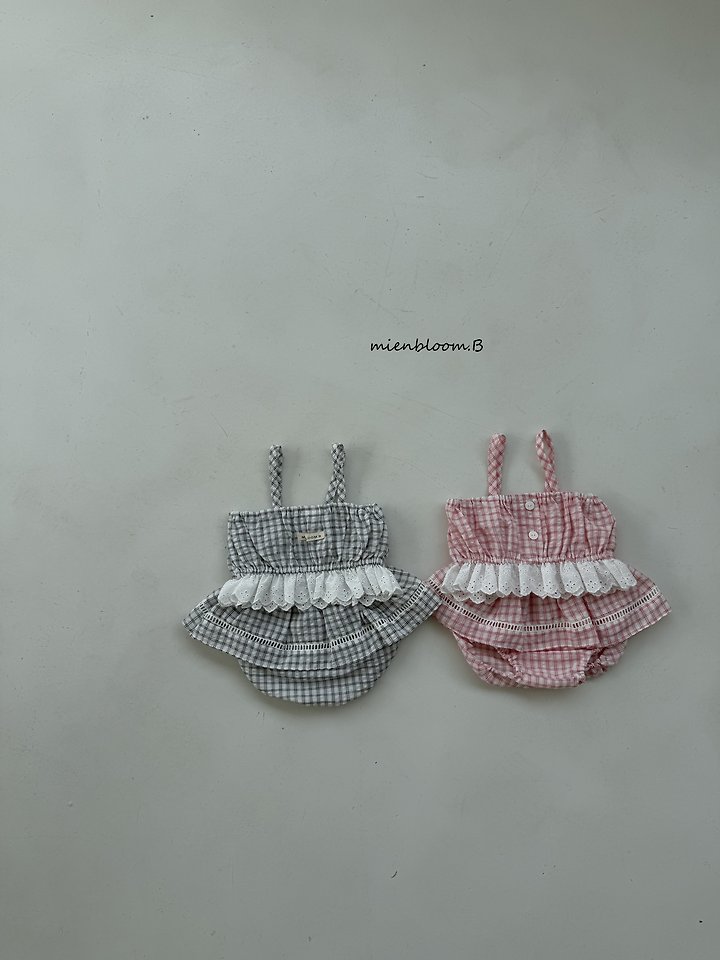 Mienbloom B - Korean Baby Fashion - #onlinebabyshop - Bebe Check Skirt Bloomer - 4