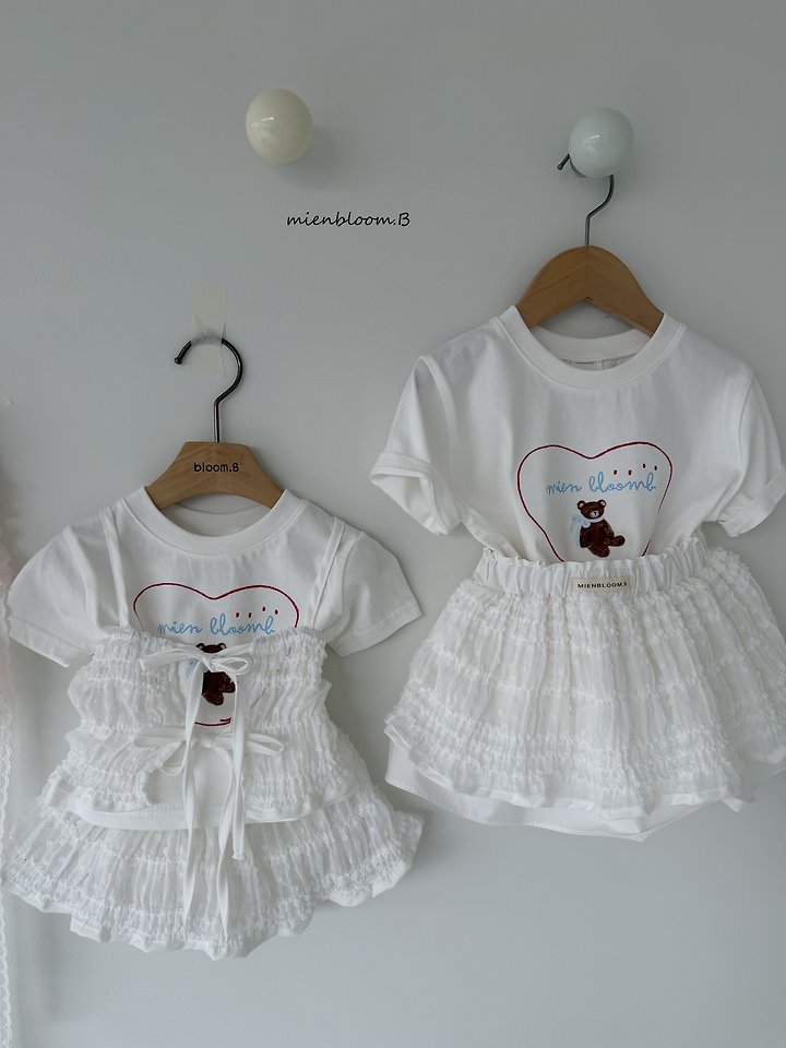 Mienbloom B - Korean Baby Fashion - #babyboutiqueclothing - Bebe Heart Bear Tee - 9