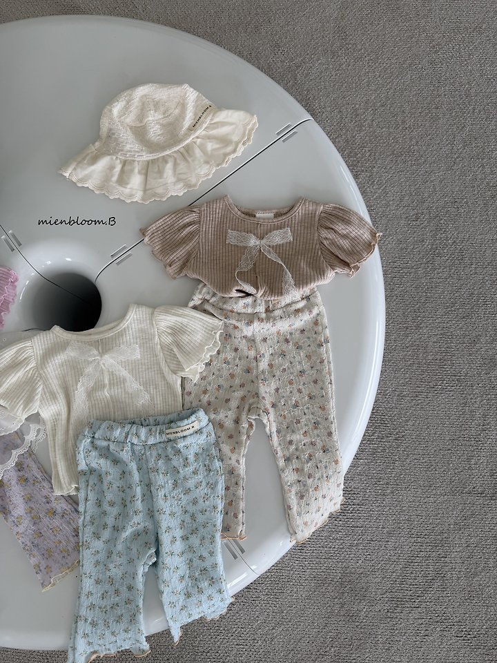 Mienbloom B - Korean Baby Fashion - #babyboutique - Bebe Ribbed Ribbon Tee - 4