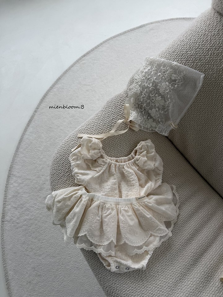 Mienbloom B - Korean Baby Fashion - #babyboutiqueclothing - Bebe Joy Lace Shirring Suit - 6