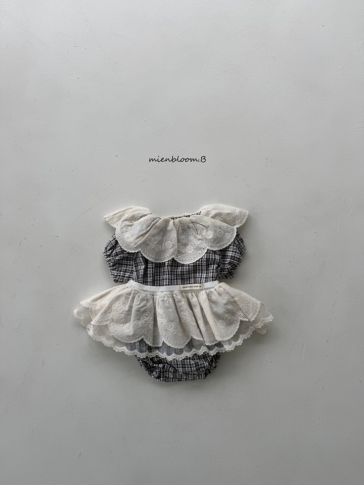 Mienbloom B - Korean Baby Fashion - #babyboutiqueclothing - Bebe Check Rose Suit - 3