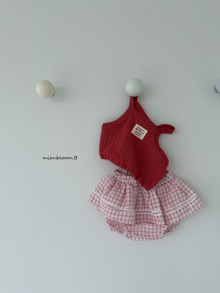 Mienbloom B - Korean Baby Fashion - #babyboutiqueclothing - Bebe Check Skirt Bloomer - 6