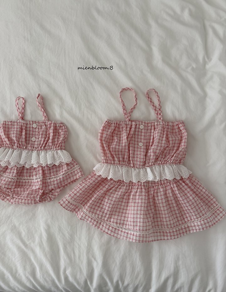 Mienbloom B - Korean Baby Fashion - #babyboutique - Bebe Check Bustier - 4