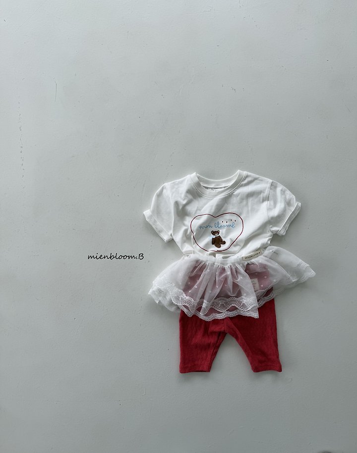Mienbloom B - Korean Baby Fashion - #babyclothing - Bebe Heart Bear Tee - 10