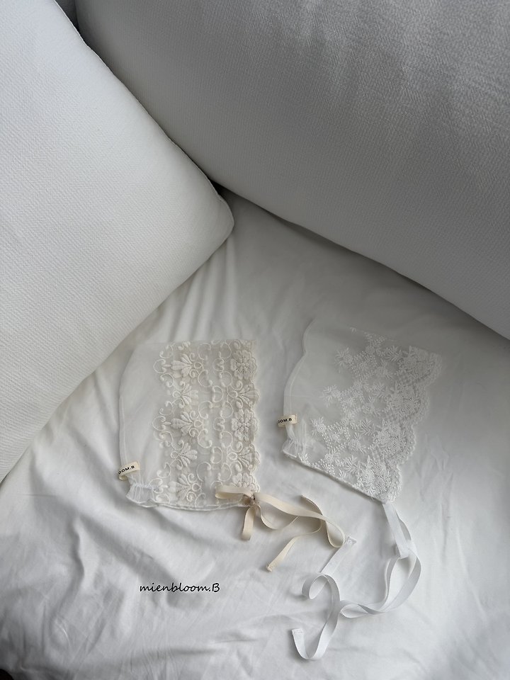 Mienbloom B - Korean Baby Fashion - #babyclothing - Bebe Lace Bonnet - 2